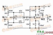 音频处理中的简易两路信号输入的音频混合器电路图