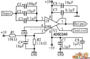 增益可调放大电路中的AD603电压增益控制电路图