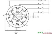 控制电路中的四相步进电机原理示意图