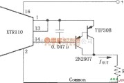电流环放大中的XTR110使用外部PNP晶体管的电路