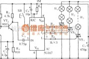 自动控制中的5G167音频压控双向流水彩灯控制电路