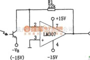 运算放大电路中的LM307构成的光电接收放大器电路图