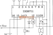 LED电路中的ZKB8711自控报警集成电路用于恒温自动控制报警电路