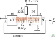触发/翻转电路中的用门电路组成的单稳态触发器电路图
