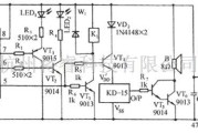 温控电路中的温度传感自动控温伴乐曲发声电路图