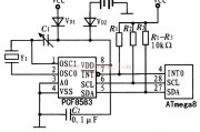 基于PCF8583与ATmega8的硬件连接电路