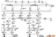 别克中的供电、车窗开关和调节电动机电路图