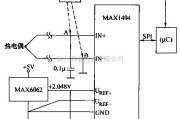 仪器仪表中的由MAX1494和热电偶构成的测温仪电路图