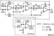 滤波器中的二阶状态变量滤波器（1kHz，Q=10）