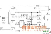 LED电路中的TTL六非门7404组成的电平测试电路图