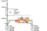 大众（一汽）中的97大众捷达加热挡风玻璃清洗器电路图