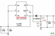 一例MT3608构成3.7v转12v的升压电路图