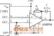 磁场、电场传感器中的由集成磁场传感器HMC1001构成的接近开关电路图