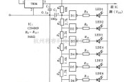 LED电路中的电路结构简单的LED电压表电路图