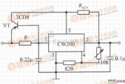 稳压电源中的用PNP型功率晶体管扩流的CW200集成稳压电源电路