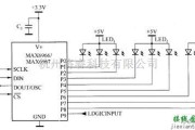 LED电路中的MAX6966／MAX6967驱动白光LED电路图