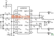 传感器单片系统应用方案中的单片宽频带相位差测量系统AD8302的典型应用电路图