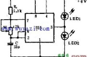 555电路组成闪光灯-电路图讲解