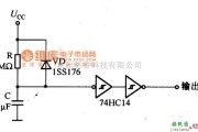 电源电路中的RC电路后接施密特触发器的复位电路图