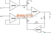 运算放大电路中的LM2900构成的增益可线性调节的减法电路图