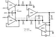 增益可调放大电路中的可变增益差分输入仪表放大器电路图