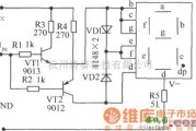 LED电路中的晶体管和共阴极数码管组成的测试电路图