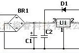 电源电路中的固定电压电源供应电路图