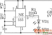 低频信号产生中的利用555时基电路制成的低频振荡(闪烁发光电路)电路一