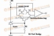 传感器电路中的已连成桥路的硅压传感器的前级处理电路图