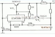 电源电路中的基于NPN型功率晶体管扩流的CW200集成稳压电源的电路图