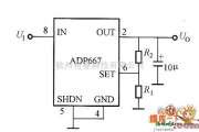 综合电路中的ADP667输出电压可调电路图