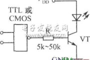 数字电路控制闪烁发光二极管的电路图