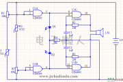 用CD4093实现的可调温度上下限声光报警器的效果图演示_基础硬件电路图讲解