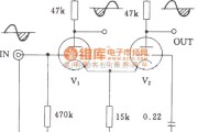 电子管功放中的电子管差分式倒相电路图