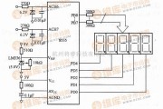 检测电路中的测量及显示两路模拟输入电压电路原理图