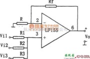 运算放大电路中的LF155构成的同相加法电路图