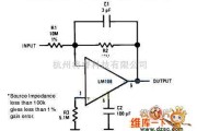 运算放大电路中的高输入阻抗的反相放大器电路图