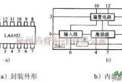 基础电路中的LA4102的引脚排列、功用图和内部框图