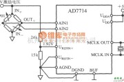 传感信号处理中的由5通道低功耗可编程传感器信号处理器AD7714构成压力测量系统电路图