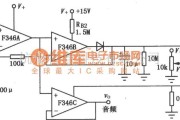 集成音频放大中的F346构成的程控运放音频启动开关放大电路图