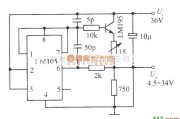 电源电路中的LM105,集成功率管LM195构成的4．5～34V、lA可调稳压电源