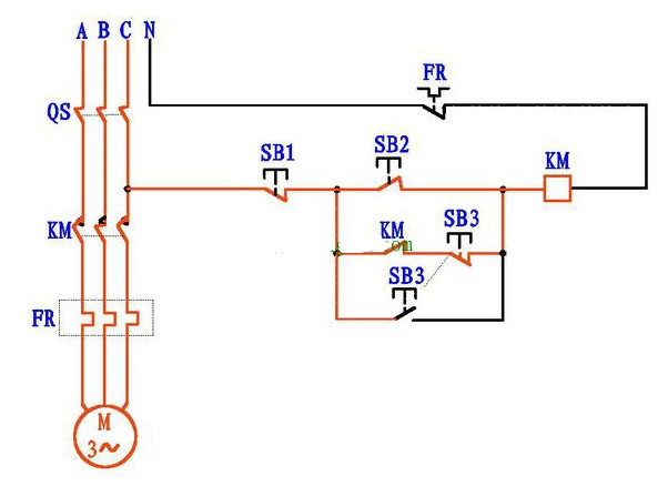 接触器点动加自保电路原理图解  第3张