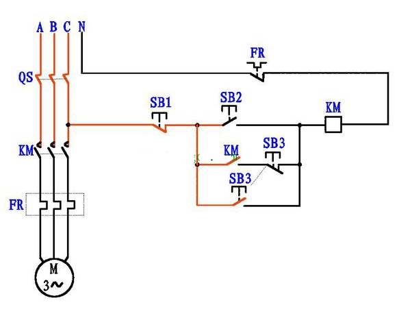 接触器点动加自保电路原理图解  第5张