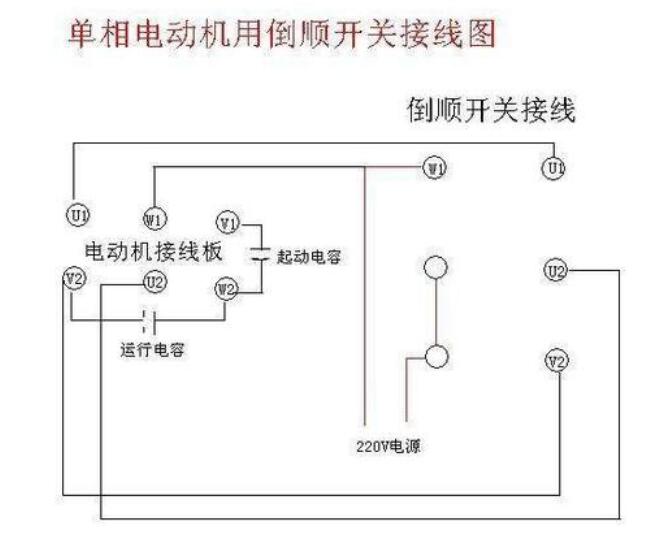 单相电机倒顺开关接线图  第1张