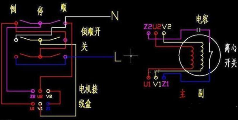 单相电机倒顺开关接线图  第2张