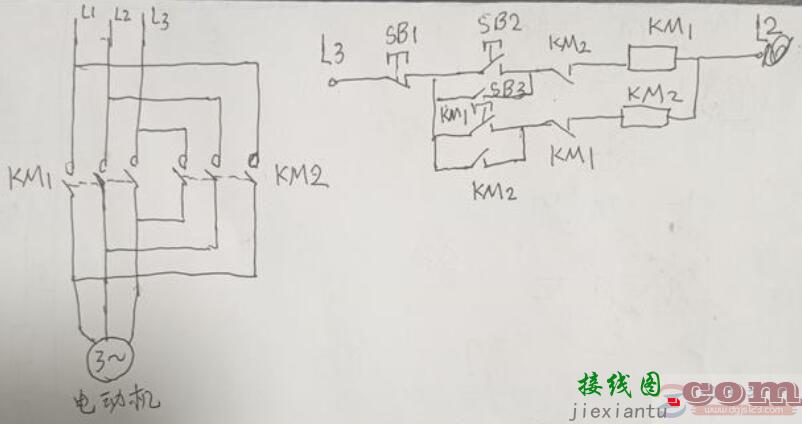 380v正反转接触器的接线图参考  第1张