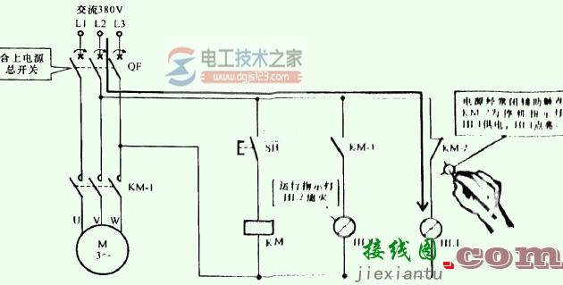 合上电源总开关时交流接触器的控制关系的示意图  第2张