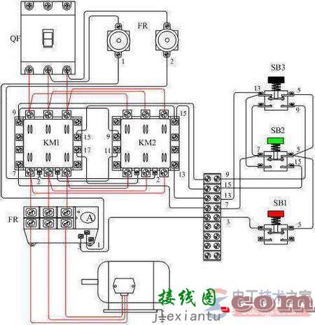 电动机正反转控制接触器接线方法图解  第1张