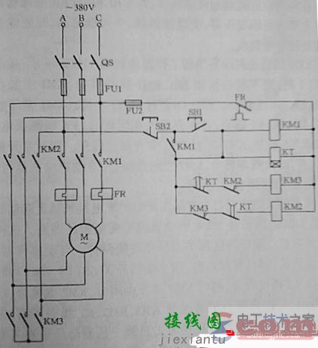 三个接触器实现星三角启动原理图详解  第1张