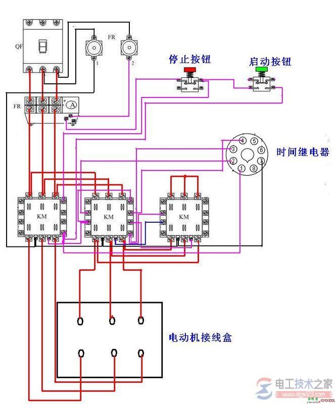 继电器电路图(电动机接线盒)  第1张